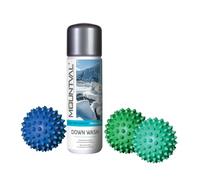 Mountval Kit de lavage pour doudounes, sacs de couchage et équipement de plein air, lessive douce pour duvet avec boules de séchage, nettoyant idéal pour duvet et isolants - 300 ml