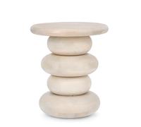 MOUNTY - Table d'appoint ronde en bois crème D40 Creme