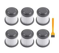 Moupaa Lot de 6 filtres pour aspirateur Black and Decker PVF110, PHV1210, PV1020L, PV1200AV, PV1420L, PV1820L, PD11420L, PHV1810, 1820LF/G Pivot avec brosse de nettoyage