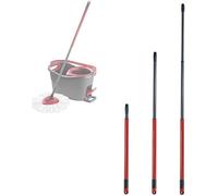 Moupaa Poignée télescopique de 55,9 cm à 122,9 cm pour balai rotatif Vileda O-Cedar Easywring en microfibre - 3 sections - Poignée extensible