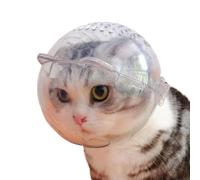 Moupe De Chat Respirant - Couvercle De Tête Sphérique Transparent, Capuche De Chaton Réglable | Casque De Protection Pour Animaux De Compagnie Pour Le Toilettage, L'écrasement Des Ongles, Le Bain, Les