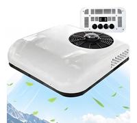 moupeaktain Climatiseur 12V/24V DC/Climatiseur De Toit Ultra-Mince pour Voiture, Clim Camping Car, Aux Monospaces, Véhicules, Maisons, Camions, Véhicules Agricoles, Excavateurs, Etc,White-12V