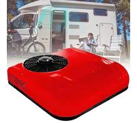 moupeaktain Climatiseur De Toit pour Camping-Car, Unité De Climatisation De Stationnement 12V/24V CC pour Semi-Camion, Tracteur, Camping-Car, Pick-Up, Remorque - Refroidissement Uniquement,Red-12V