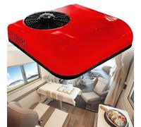 moupeaktain Climatiseur Toit 12V/24V CC pour Camping-Car, Refroidissement, climatisation Camping Car, Climatisation Stationnement avec Télécommande,pour Camping-Cars/Camions/Bus Etc,Red-12V