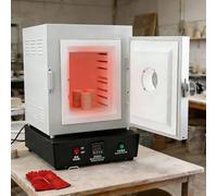 moupeaktain Four à Moufle De Laboratoire 1500W avec Fenêtre De Visualisation, Four électrique à Régulation PID, Four De Fusion à Chambre 1150℃, pour Moulage De Plâtre, Fonte De Bijoux Et Poterie