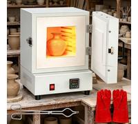 moupeaktain Four à Poterie Électrique 2000W - Four Compact pour Céramique, Verre & Fusion de Métaux, Température 1150℃, Chauffage 4 Côtés, Usage Domestique