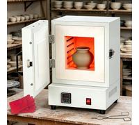 moupeaktain Four Électrique Céramique 1150℃ 2000W - Four à Moufle Compact avec Chauffage sur 4 Faces et Contrôle Digital Précis, Idéal pour Fusion Métal, Bijoux, Verre & Traitement Thermique