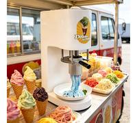 moupeaktain Machine à Glace Professionnelle à Spaghetti, Presse à Glace à 4 Moules, Idéale pour Créer des Glaces Façon Nouilles dans Les Pâtisseries, Food Trucks, Buffets Et Fêtes