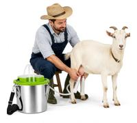moupeaktain Machine à Traire Chèvre électrique 12 L, Trayeuse Portable Rechargeable pour Chèvres, Vaches Et Bre vec Arrêt Automatique, Seau INOX étanche Et Tuyau en Silicone Sheep