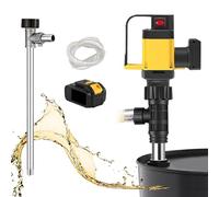 moupeaktain Pompe à Fût électrique 1000W avec Batterie, Pompe De Transfert sans Fil 36V, Débit 10-130 L/Min, Hauteur De Levage 7 M, Vitesse 12000 TR/Min, Pompe à Huile électrique,All-SS