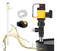 moupeaktain Pompe à Fût électrique 1000W avec Batterie, Pompe De Transfert sans Fil 36V, Débit 10-130 L/Min, Hauteur De Levage 7 M, Vitesse 12000 TR/Min, Pompe à Huile électrique,PVDF