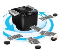 Mourumg Mélangeur de cartes automatique polyvalent 2 en 1 - Mélangeur de cartes efficace à 2 plateaux, rotation à 360° avec RC sans fil, poker, blackjack, UNO, Texas Hold'em, pour les amateurs de jeux