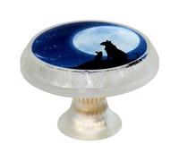 Mouse Cat Moon Lot de 4 boutons d'armoire ronds avec vis pour meubles de cuisine, de chambre à coucher