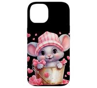 Mouse Graphic for Women and Girls Cute Pink Heart Pattern Coque pour iPhone 14