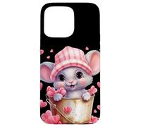 Mouse Graphic for Women and Girls Cute Pink Heart Pattern Coque pour iPhone 15 Pro Max