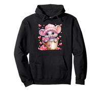 Mouse Graphic for Women and Girls Cute Pink Heart Pattern Sweat à Capuche