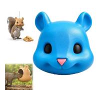 Mouse Head Squirrel Feeder, Big Head Squirrel Feeder, Funny Animal Face Hanging Feeders for Outdoor Garden, Easy-Fill Backyard Patio Decor, Weather-Ready Gift (Blue)