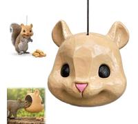 Mouse Head Squirrel Feeder, Big Head Squirrel Feeder, Funny Animal Face Hanging Feeders for Outdoor Garden, Easy-Fill Backyard Patio Decor, Weather-Ready Gift (Brown)