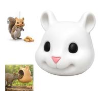 Mouse Head Squirrel Feeder, Big Head Squirrel Feeder, Funny Animal Face Hanging Feeders for Outdoor Garden, Easy-Fill Backyard Patio Decor, Weather-Ready Gift (White)