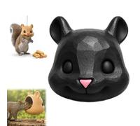 Mouse Head Squirrel Feeder, Big Head Squirrel Feeder, Funny Animal Face Hanging Feeders for Outdoor Garden, Easy-Fill Backyard Patio Decor, Weather-Ready Gift (Black)