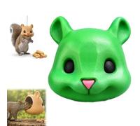 Mouse Head Squirrel Feeder, Big Head Squirrel Feeder, Funny Animal Face Hanging Feeders for Outdoor Garden, Easy-Fill Backyard Patio Decor, Weather-Ready Gift (Green)