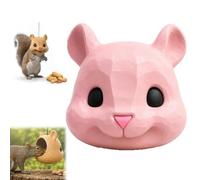 Mouse Head Squirrel Feeder, Big Head Squirrel Feeder, Funny Animal Face Hanging Feeders for Outdoor Garden, Easy-Fill Backyard Patio Decor, Weather-Ready Gift (Pink)