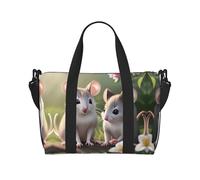 Mouse in Love - Sac de sport léger en tissu Oxford pour voyage, article personnel pour femme, sac de sport idéal pour homme, Noir , Taille unique