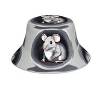 Mouse in The Hole - Chapeau bob réfléchissant, portable, adapté pour le cyclisme, les voyages, la randonnée et la pêche - Noir