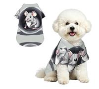 Mouse in the Hole L Chemise hawaïenne pour petits chiens - Tenue d'été mignonne pour la plage - Vêtement doux et respirant avec boutons