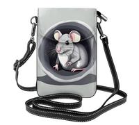 Mouse in the Hole Petit sac à bandoulière, sac à main imprimé pour téléphone portable avec fentes pour cartes, sac à main à bandoulière avec sangle, noir, taille unique