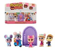 MOUSE IN THE HOUSE, 5 Figurines Souris, avec Porte Magique, des Accessoires, Stickers Qui Brillent dans Le Noir, modèle 1, Jouets pour Enfants à partir de 3 Ans, GIOCHI PREZIOSI, MUN031