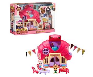 MOUSE IN THE HOUSE, Coffret Croissant Café, avec 2 Figurines Souris Exclusives, des Accessoires et des Stickers Qui Brillent dans Le Noir, Jouets pour Enfants à partir de 3 Ans, MUN01, Taille Unique