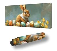 Mouse Mat Animal Mouse Pad Large 70x40 cm XXL Waterproof Desk Matt with Stitched Edges and Non-Slip Rubber Base, Extended Gaming Mousemat Rabbit Keyboard Mat for Gaming Office Desk Decor Gifts S-10794