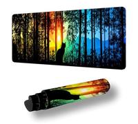 Mouse Mat Color Mouse Pad Large 70x40 cm XXL Waterproof Desk Matt with Stitched Edges and Non-Slip Rubber Base, Extended Gaming Mousemat Forest Keyboard Mat, for Gaming Office Desk Decor Gifts S-10742