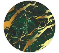 Mouse Mat Marble Look Diameter 22 Cm Round I Green Gold Standard Size Mouse Mat Non-Slip I Plain Modern I Stone Look Granite I Dv_690