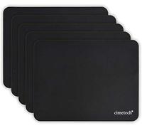 Mouse Mat Office Mouse Pad Mousepad 23 x 18 cm Ultra Thin Improves Speed and Accuracy,Non-Slip Rubber Base,Textured,Wear-Resistant,Washable,Black 5 Pieces