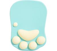 Mouse Mat with Wrist Rest,Ergonomic Mouse Pad,Kawaii Cat Mouse Pad,Silicone Gel Mouse Pad,Non-Slip Base for Home/Office/Games,Green and Yellow