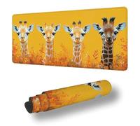 Mouse Mat Yellow Mouse Pad Large 120x40 cm XXL Waterproof Desk Matt with Stitched Edges and Non-Slip Rubber Base, Extended Gaming Mousemat Deer Keyboard Mat, for Gaming Office Desk Decor Gifts S-10527