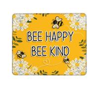 Mouse Pad Abeille Heureuse, Gentille Abeille, Marguerite Moderne Accessoire Bureau Durables Mousepad pour Gaming Maison Bureau 25X30Cm