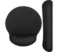 Mouse Pad and Wrist Rest,Ergonomic Memory Foam Mouse Pad,School Supplies,Non-Slip PU Rubber Base for Office/Computer/Gamer-Black