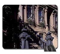 Mouse Pad, Appartement Brownstone New York Manhattan Mousepad Antidérapante Gamer Mouse Pad Durable sous Main Bureau pour Professionnels Ordinateur Jeux 25X30Cm