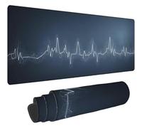 Mouse Pad Bleu Marine Tapis de Souris XXL 900x400mm Desk Mat Beige Tapis de Souris One Piece Base en Caoutchouc Antidérapante Bords Cousus Mousepad Imperméable Antidérapant pour Bureau Accueil T98