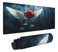 Mouse Pad Bordeaux Tapis de Souris XXL 1400x700mm Desk Mat Rose Tapis de Souris One Piece Base en Caoutchouc Antidérapante Bords Cousus Mousepad Imperméable Antidérapant pour Bureau Accueil T611