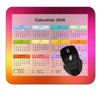 Mouse Pad - Calendrier 2026,Tapis de Souris d'Ordinateur, Vol De Forme Lumineuse De Fond De Voile Tapis de Souris antidérapant,Accessoires de Jeu Mac et PC