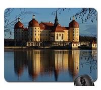 Mouse Pad, Château De Moritz Architecture du Château Miroir Mise en Miroir Gaming Mousepad Antidérapante Mousepad Confort sous Main Bureau pour Pc Jeux Professionnels 25X30Cm