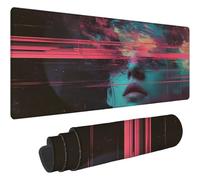 Mouse Pad Couleur Orange Tapis de Souris XXL 1400x700mm Desk Mat Femme Tapis de Souris One Piece Base en Caoutchouc Antidérapante Bords Accessoires Bureau Travail Cousus Mousepad pour Bureau T107