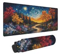 Mouse Pad Couleur Orange Tapis de Souris XXL 1600x800mm Desk Mat Abstrait Tapis de Souris One Piece Base en Caoutchouc Antidérapante Bords Accessoires Bureau Travail Cousus Mousepad pour Bureau T635