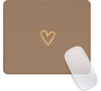Mouse Pad,Cute Heart Shape Brown Square Mouse Pad Personality Mousepad with Rubber Base Waterproof and Non-Slip Mousepad for Office,Work,Computer,Home