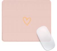 Mouse Pad,Cute Heart Shape Pink Square Mouse Pad Personality Mousepad with Rubber Base Waterproof and Non-Slip Mousepad for Office,Work,Computer,Home