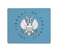 Mouse Pad Drapeau Bibliothèque du Congrès des États-Unis 2 Durables Accessoire Bureau Bords Surpiqués Tapis De Souris Gaming pour Clavier Travail Gaming 25X30Cm